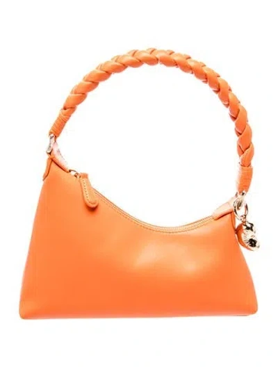 Pre-owned Aupen Leather Top Handle Bag In Orange