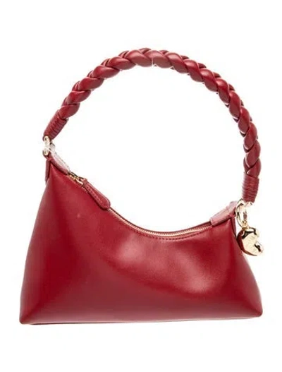 Pre-owned Aupen Leather Top Handle Bag In Red