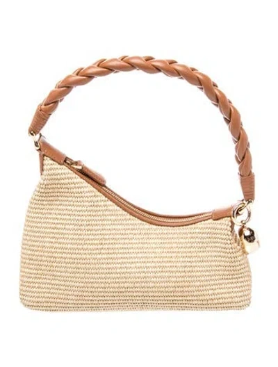 Pre-owned Aupen Straw Shoulder Bag In Neutral