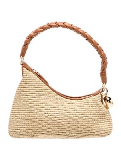 Pre-owned Aupen Straw Shoulder Bag In Neutral