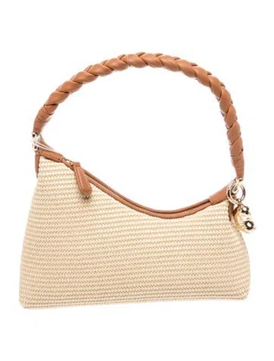 Pre-owned Aupen Straw Shoulder Bag In Neutral