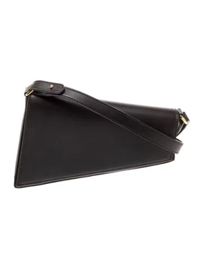 Pre-owned Aupen Vegan Leather Shoulder Bag In Black