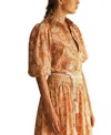 Aur Ocea Buta Billow Sleeve Blouse In Brown
