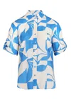 Aur Ocea Cuffed Short Sleeve Shirt Ipanema In Blue