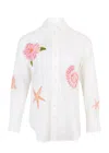 Aur Ocea Embroidered Long Sleeve Shirt Alcio In White
