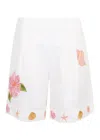 Aur Ocea Embroidered Pleated Mid Length Short In White