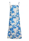 Aur Ocea Ipanema Ruched Slip Dress In Blue