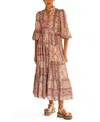 Aur Ocea Sontuosa Button Through Tiered Maxi Dress In Light/pastel Purple/assorted