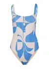 Aur Ocea Square Neck One Piece Ipanema In Blue