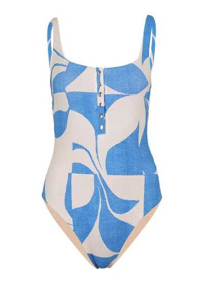 Aur Ocea Square Neck One Piece Ipanema In Blue