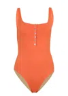 Aur Ocea Square Neck One Piece Tangelo In Orange
