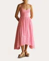 Aur Ocea Clavell Scallop Midi Dress In Pink