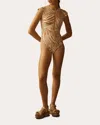 Aur Ocea Notae Panelled Cap Sleeve One Piece In Neutrals