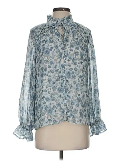 Pre-owned Aura 3/4 Sleeve Blouse In Blue