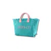 Aura & Co Women's Pink / Blue Aura Embroidery Mini Beach Bag
