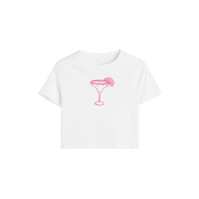 Aura & Co Women's Pink / Purple / White Marg Drink Baby Tee Pink In Pink/purple/white