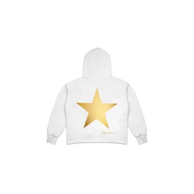 Aura & Co Women's White / Gold Golden Star Hoodie White In White/gold