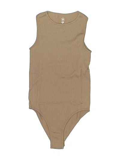 Pre-owned Aura Bodysuit In Tan
