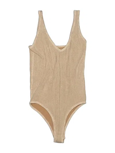 Pre-owned Aura Bodysuit In Tan