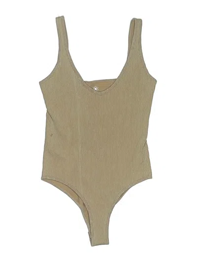 Pre-owned Aura Bodysuit In Tan