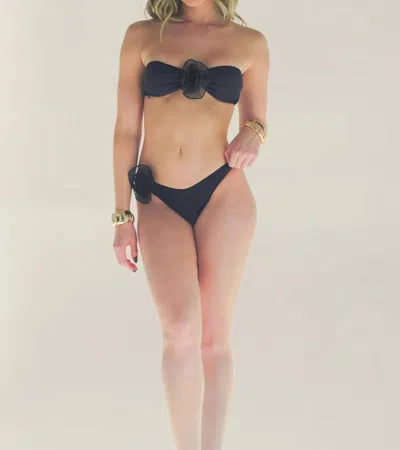 Aura Bonnie Bikini Top In Black In Multi