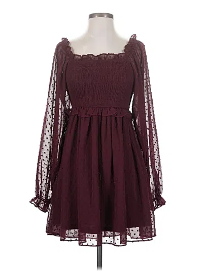 Pre-owned Aura Casual Dress In Burgundy