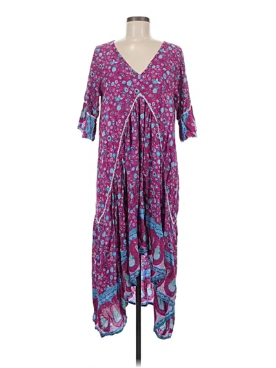 Pre-owned Aura Casual Dress In Purple