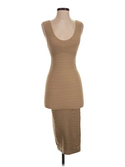 Pre-owned Aura Cocktail Dress In Tan