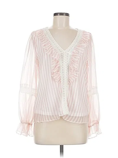 Pre-owned Aura Long Sleeve Blouse In Pink