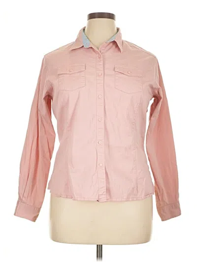 Pre-owned Aura Long Sleeve Button Down Shirt In Pink