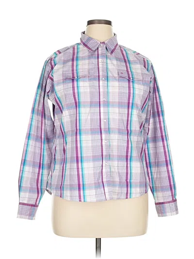Pre-owned Aura Long Sleeve Button Down Shirt In Purple