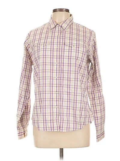 Pre-owned Aura Long Sleeve Button Down Shirt In Purple