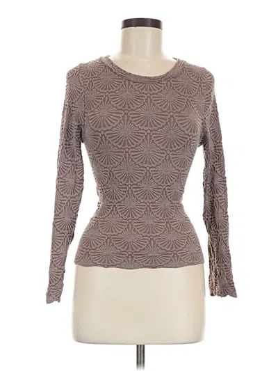 Pre-owned Aura Long Sleeve Top Brown Boatneck Tops