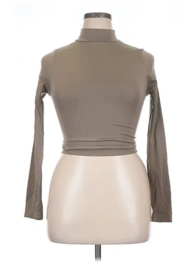 Pre-owned Aura Long Sleeve Turtleneck In Tan