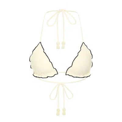 Aura Maris Women's White Perla Triangle Bikini Top
