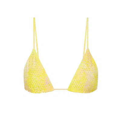 Aura Maris Women's Yellow Solis Crystal Bikini Top