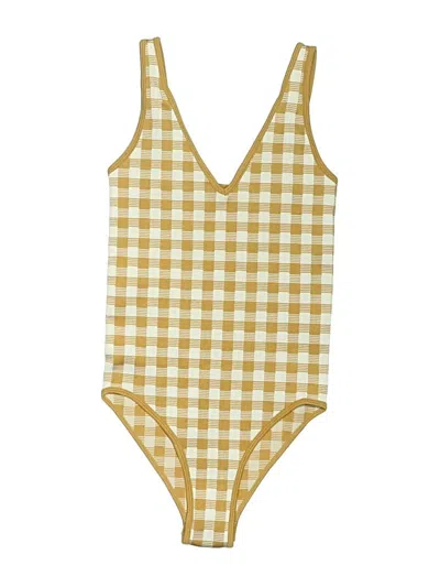 Pre-owned Aura One Piece Swimsuit In Tan