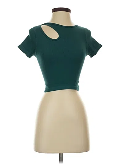 Pre-owned Aura Short Sleeve Turtleneck In Green