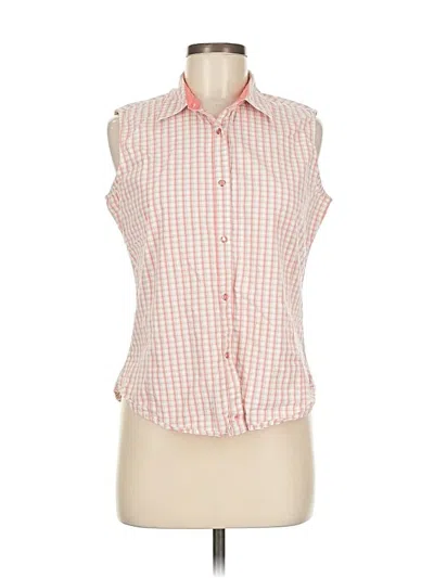 Pre-owned Aura Sleeveless Button Down Shirt In Orange