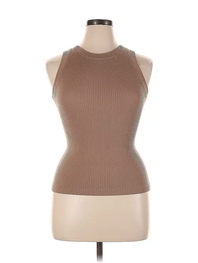 Pre-owned Aura Sleeveless Top Brown Halter Neckline Tops