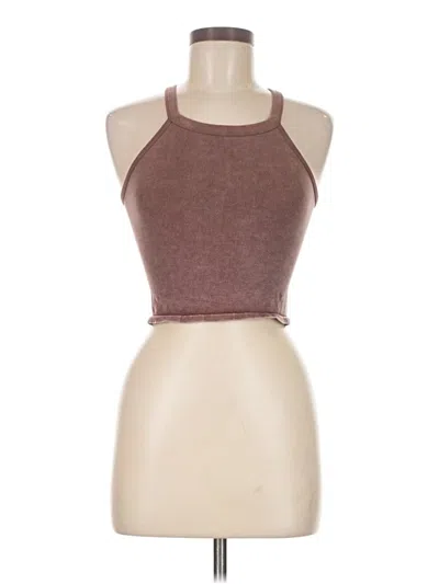 Pre-owned Aura Sleeveless Top Brown Halter Neckline Tops