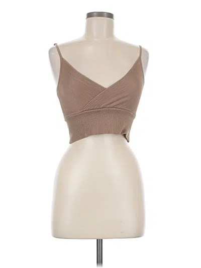 Pre-owned Aura Sleeveless Top Brown Strapless Neckline Tops