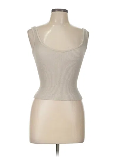 Pre-owned Aura Sleeveless Top Tan Scoop Neck Tops In Brown