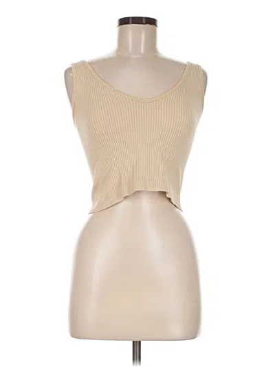 Pre-owned Aura Sleeveless Top Tan Strapless Neckline Tops