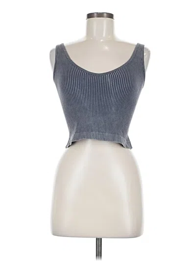Pre-owned Aura Tank Top Blue Strapless Neckline Tops