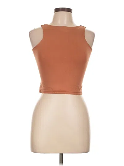Pre-owned Aura Tank Top Brown Strapless Neckline Tops
