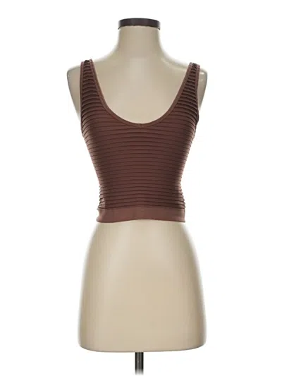 Pre-owned Aura Tank Top Brown Strapless Neckline Tops