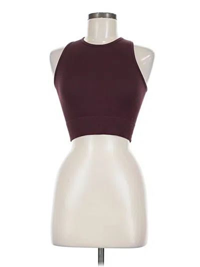 Pre-owned Aura Tank Top Burgundy Halter Neckline Tops