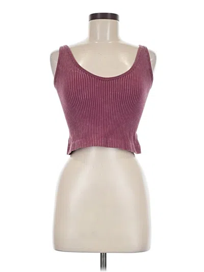 Pre-owned Aura Tank Top Burgundy Strapless Neckline Tops