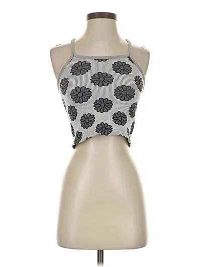Pre-owned Aura Tank Top Gray Halter Neckline Tops